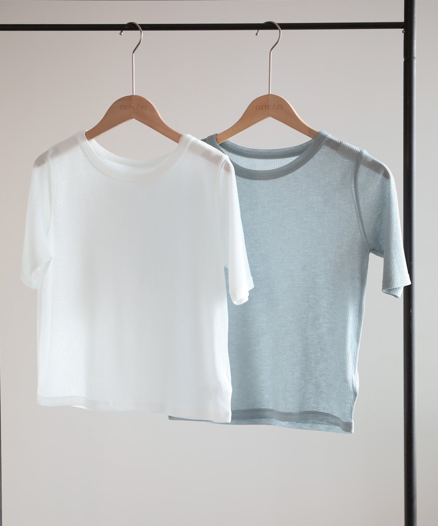 aimoha/シアーテレコTシャツ 2枚SET