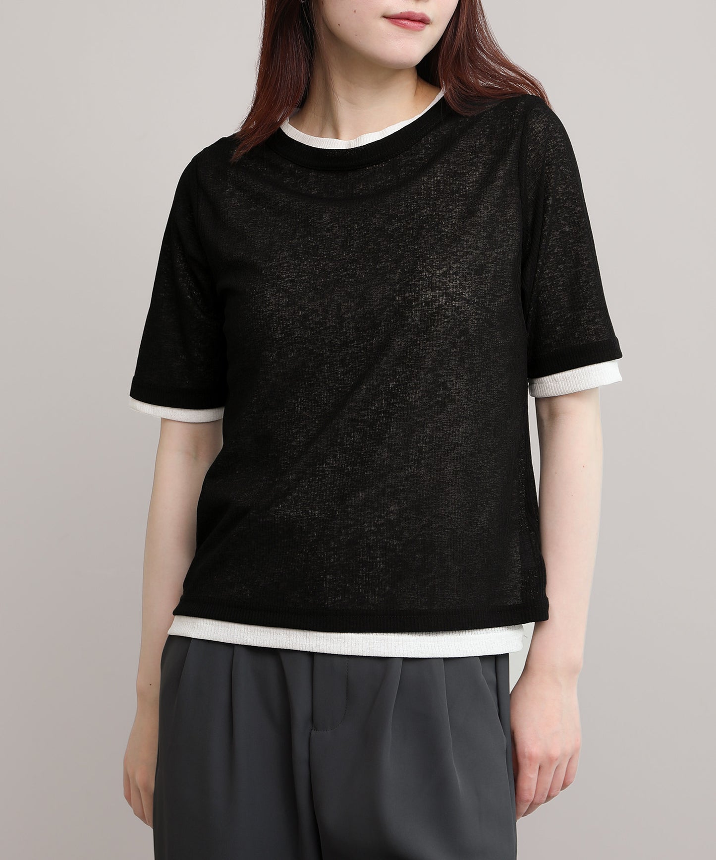 aimoha/シアーテレコTシャツ 2枚SET