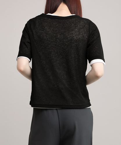 aimoha/シアーテレコTシャツ 2枚SET