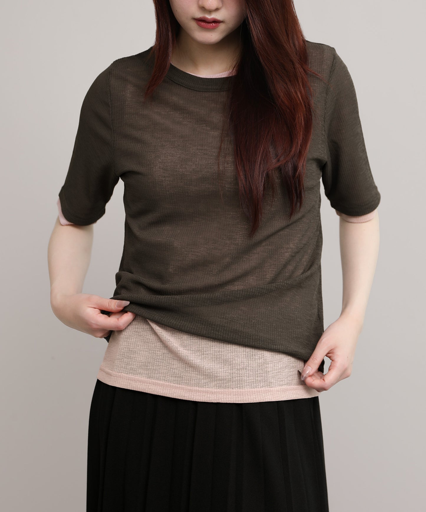 aimoha/シアーテレコTシャツ 2枚SET