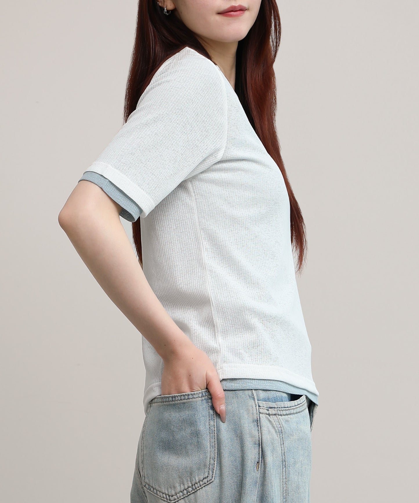 aimoha/シアーテレコTシャツ 2枚SET