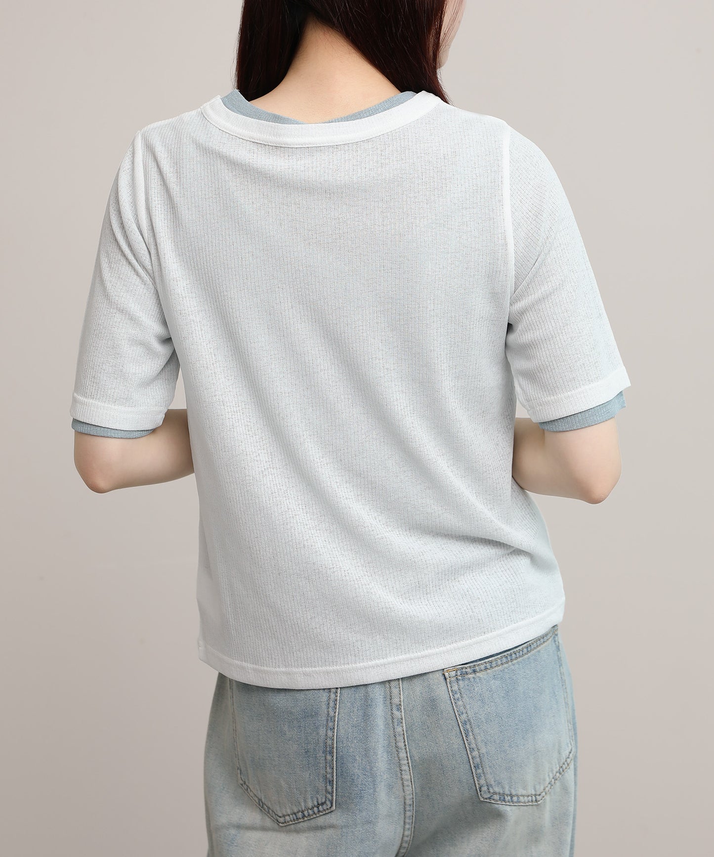 aimoha/シアーテレコTシャツ 2枚SET