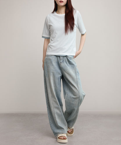 aimoha/シアーテレコTシャツ 2枚SET