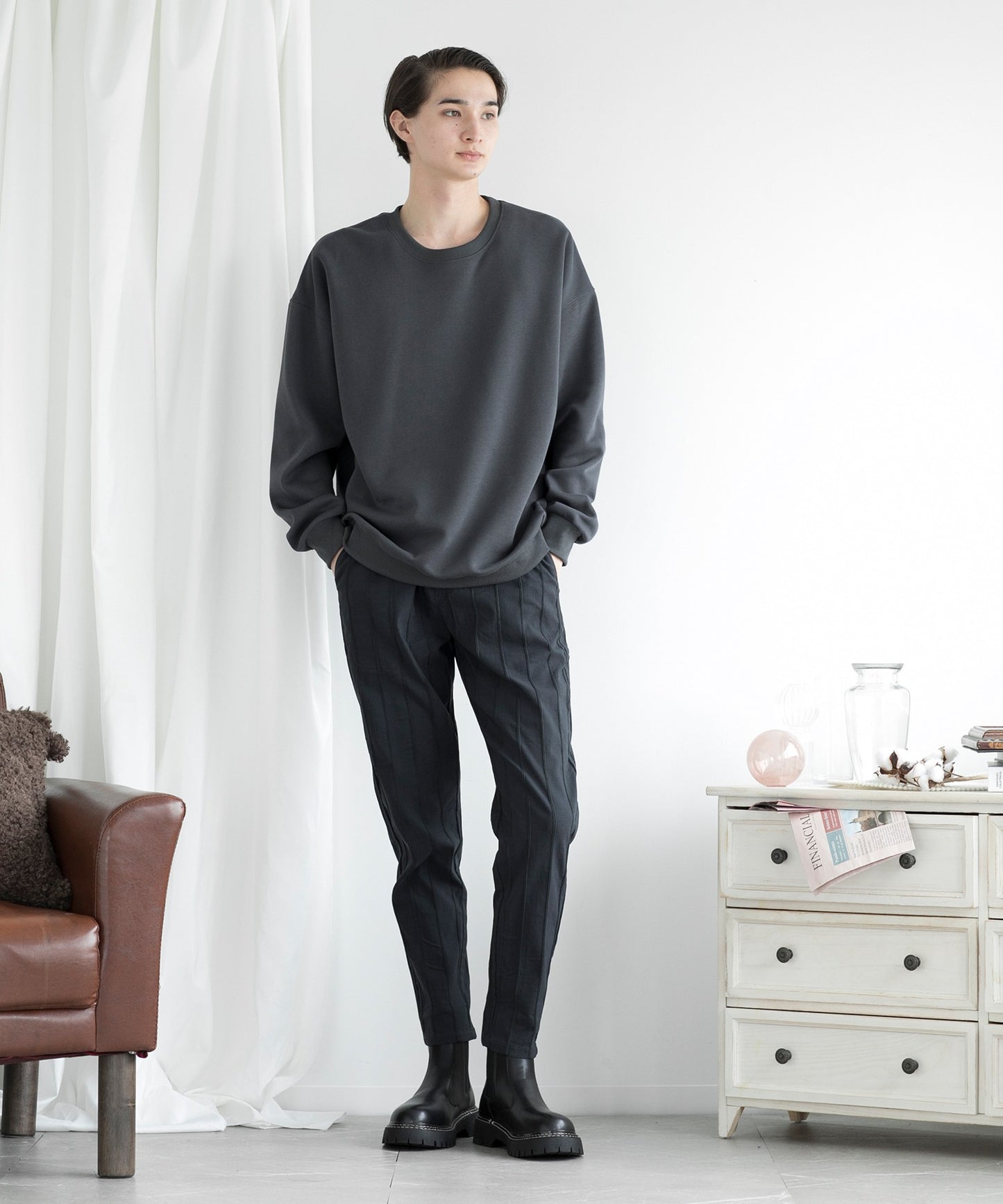 【aimoha MEN】SLIM FIT PULLOVER スリムフィットスウェット