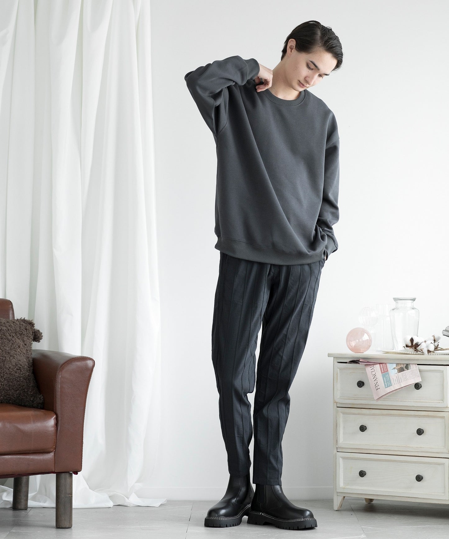 【aimoha MEN】SLIM FIT PULLOVER スリムフィットスウェット