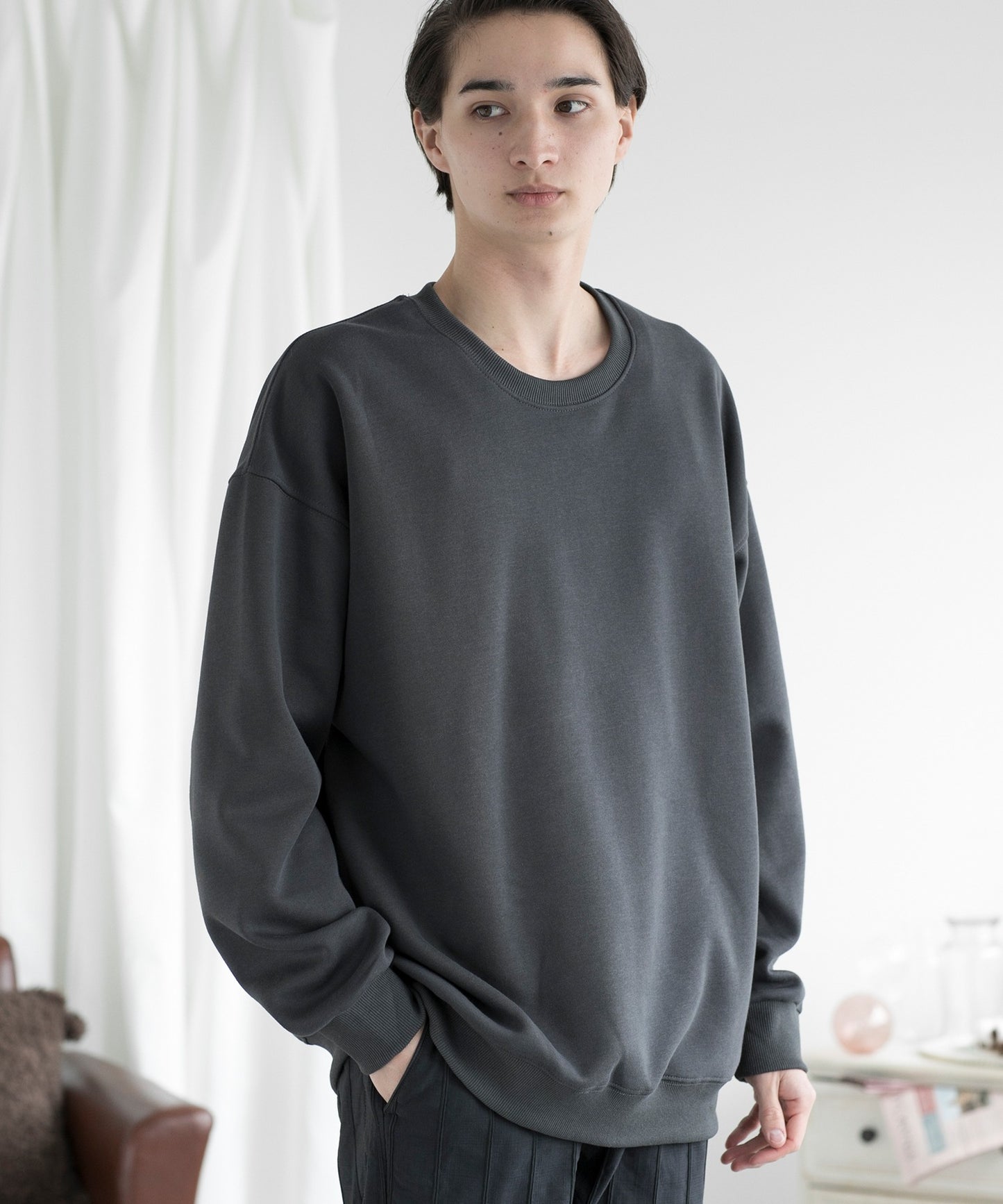 【aimoha MEN】SLIM FIT PULLOVER スリムフィットスウェット