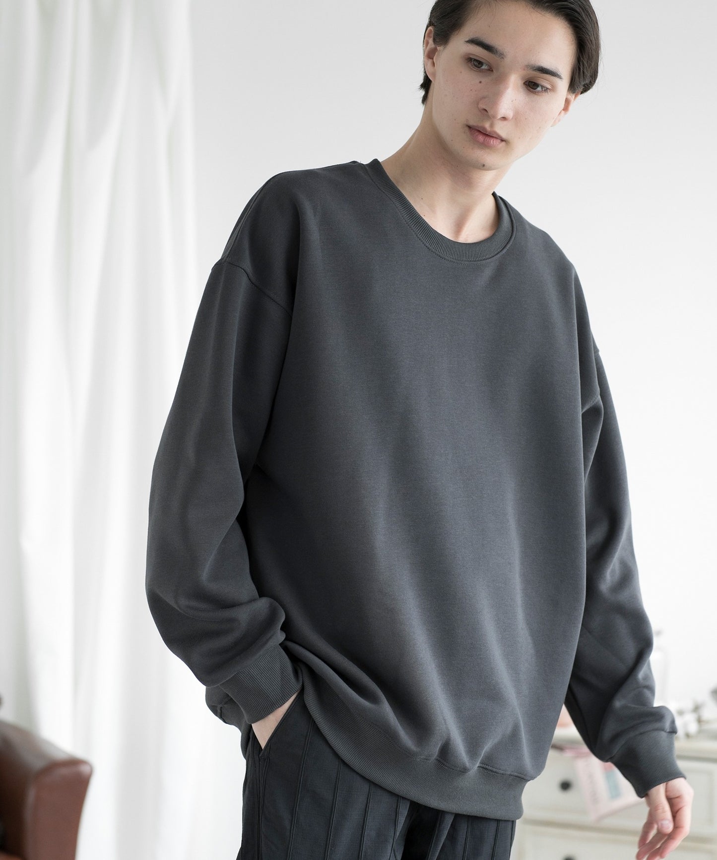 【aimoha MEN】SLIM FIT PULLOVER スリムフィットスウェット