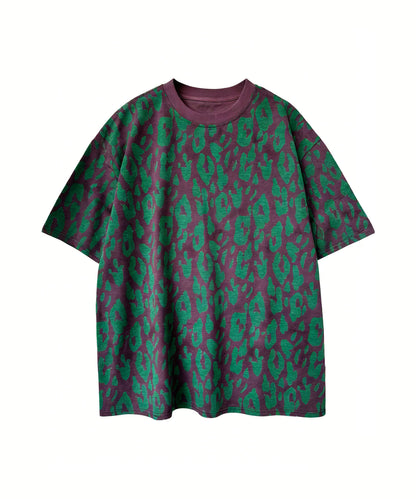 HOOK for girls　レオパード総柄 半袖Tシャツ / アニマル柄 ビッグシルエット カジュアル