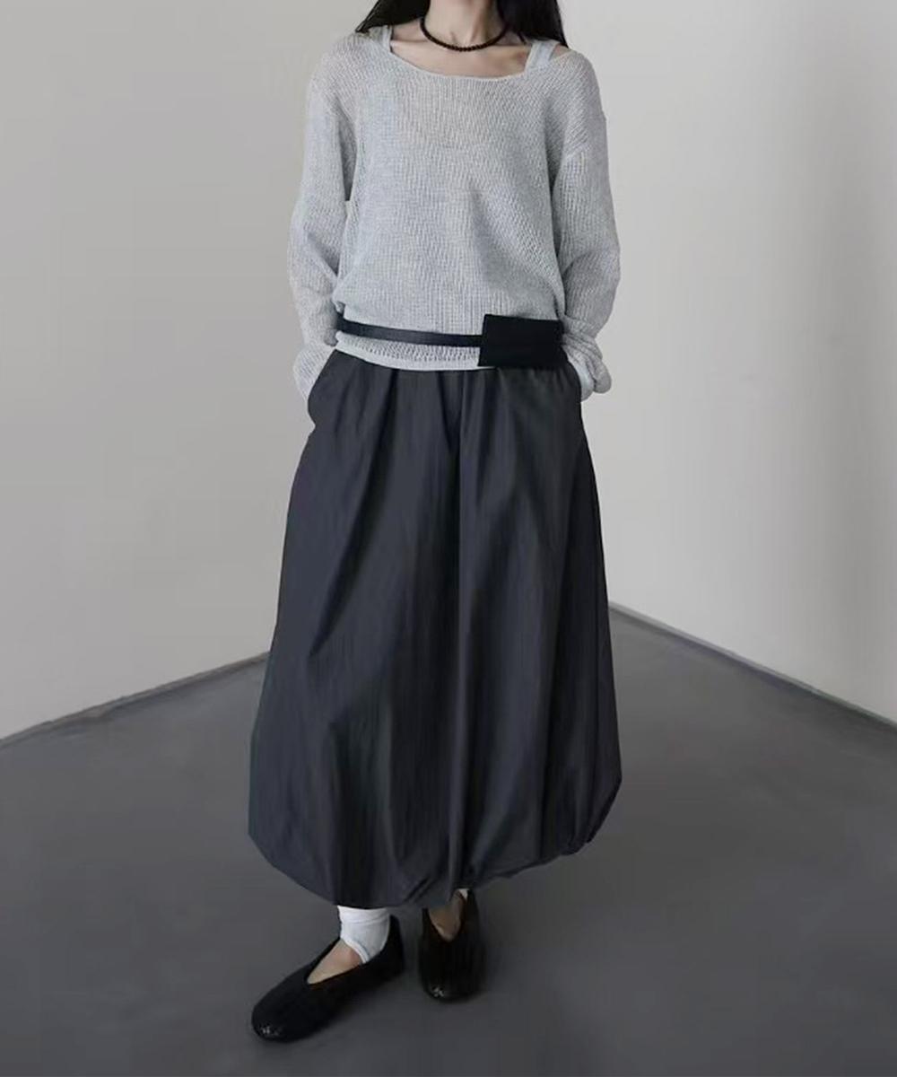 アーペーセー　スクエアネックニット　プリーツ　ブラック　M A.P.C - アーペーセー スクエアネックニット プリーツ ブラック Mの