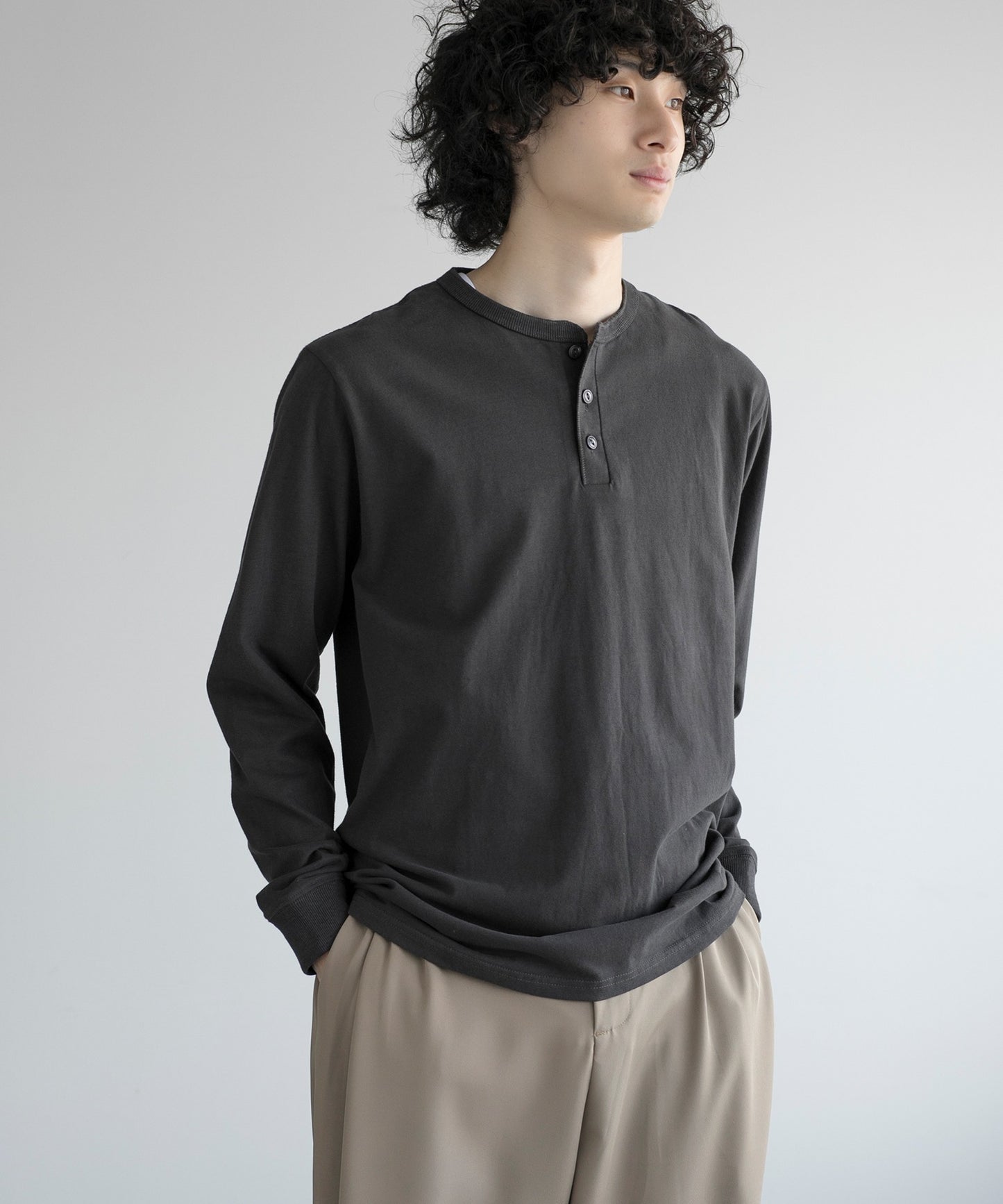 aimoha MEN/ CLASSIC HENLEY LONG SLEEVE