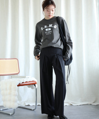 aimoha/カレッジロゴ長袖Tシャツ