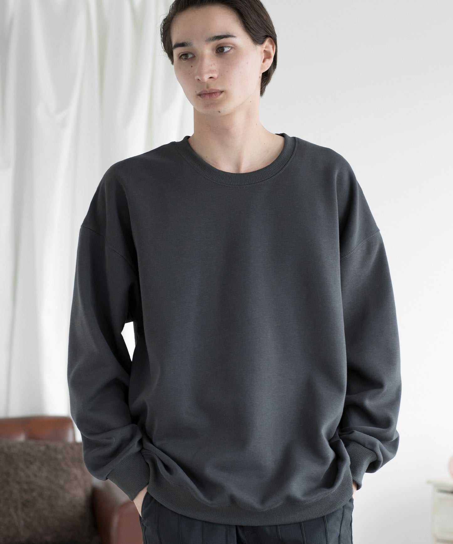 【aimoha MEN】SLIM FIT PULLOVER スリムフィットスウェット