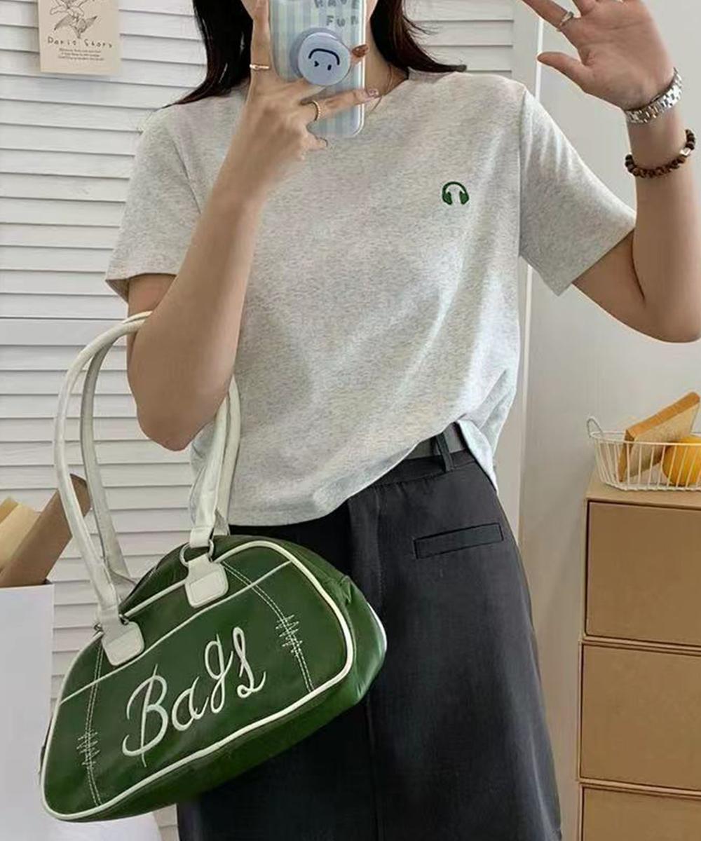 ワンポイント刺繍入りベーシックTシャツ