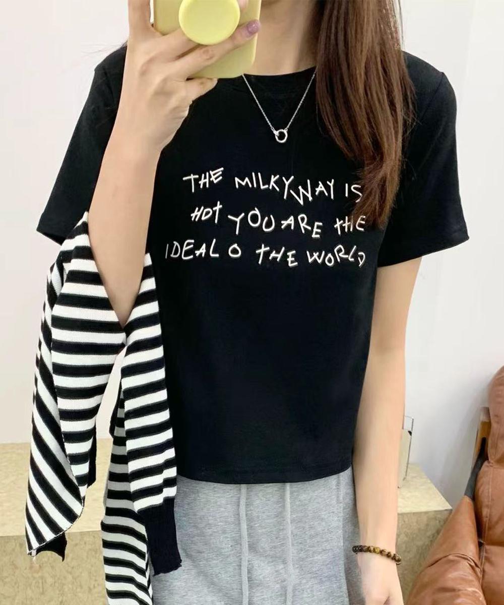 英字ロゴプリントTシャツ