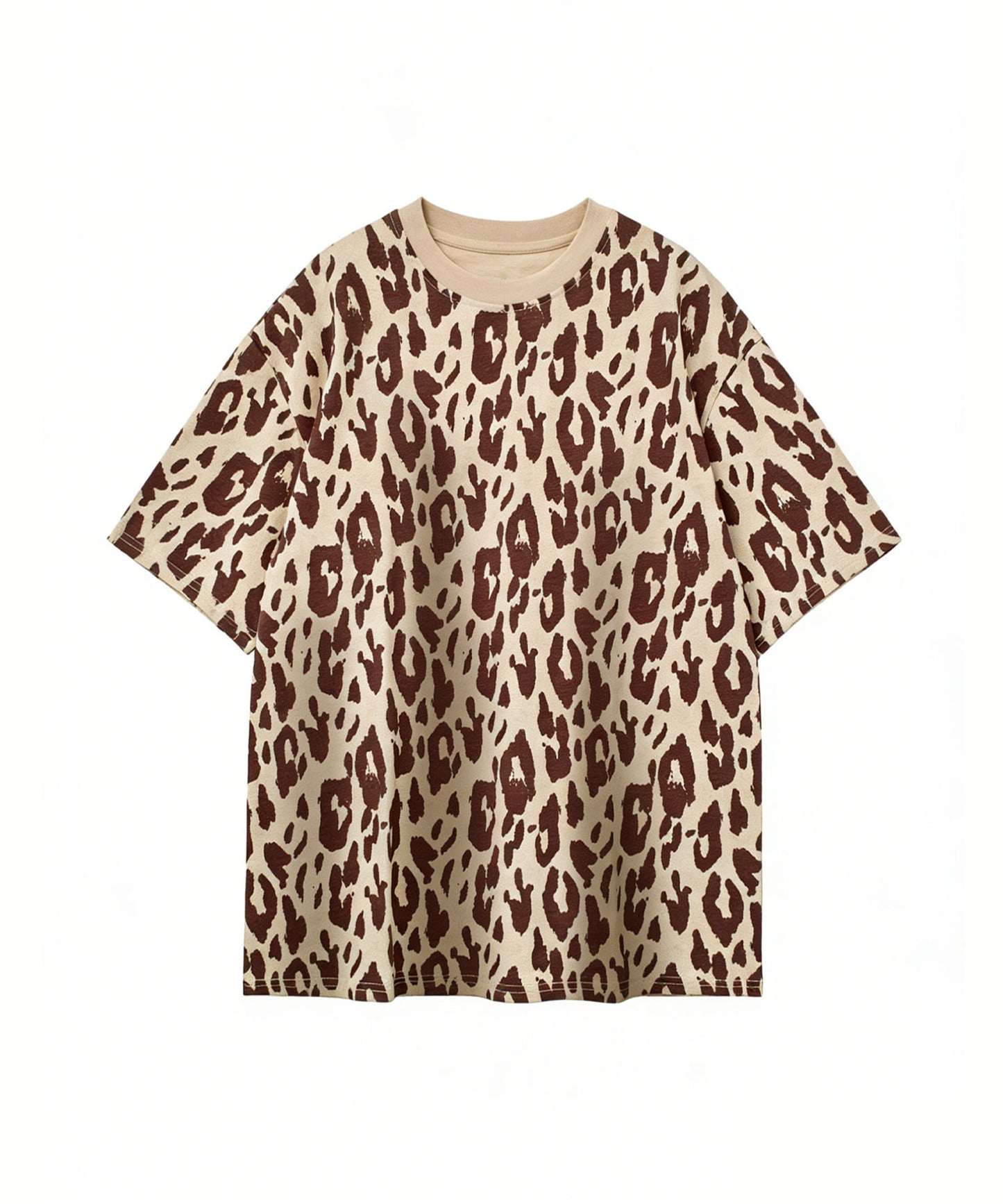 HOOK for girls　レオパード総柄 半袖Tシャツ / アニマル柄 ビッグシルエット カジュアル