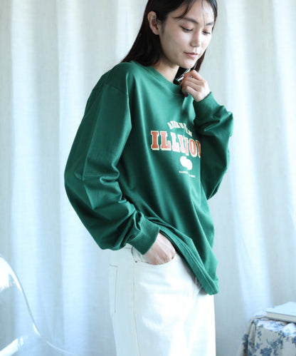 aimoha/カレッジロゴ長袖Tシャツ