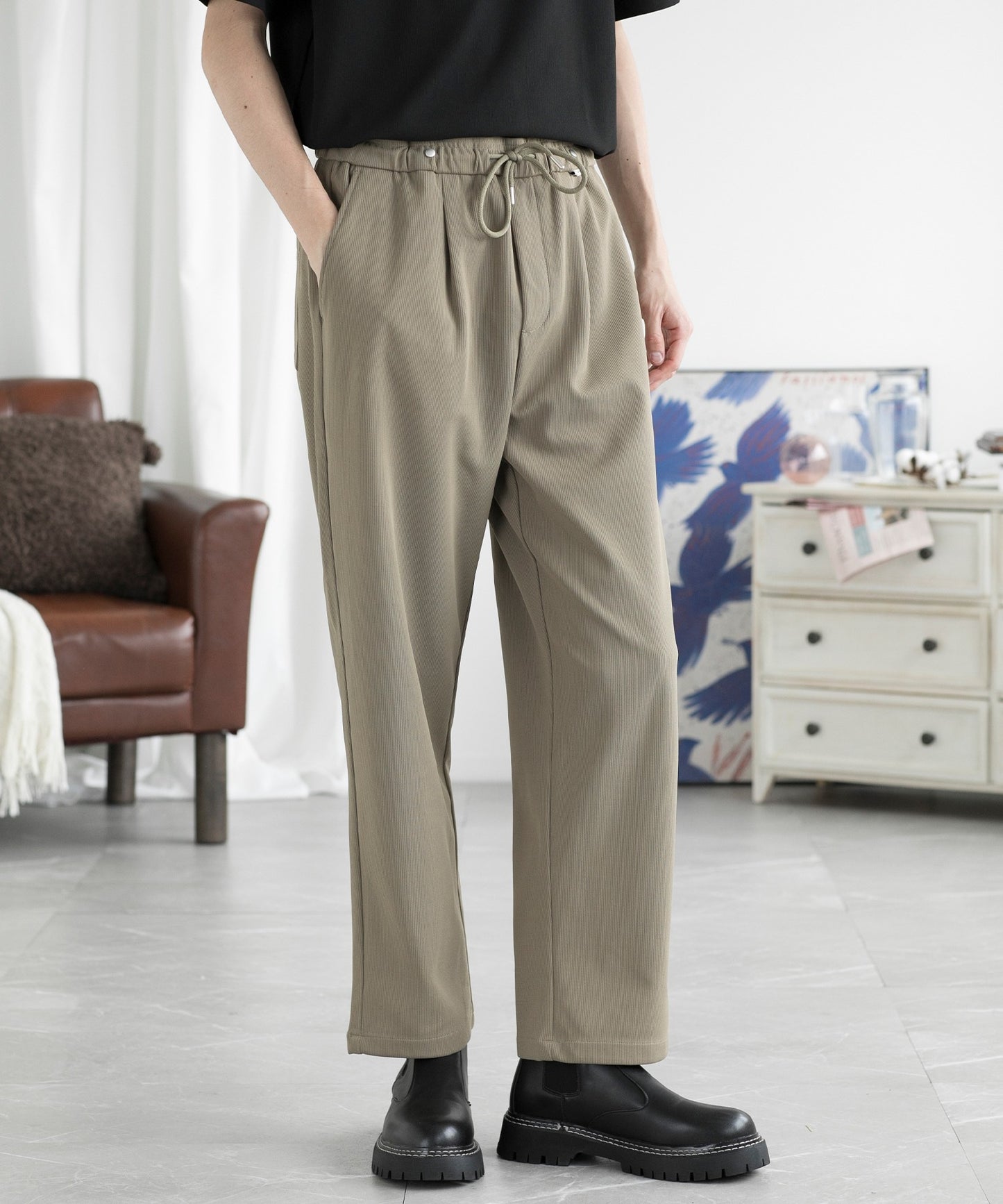 【aimoha MEN】SLIM STRAIGHT SLACKS スリムストレートスラックス