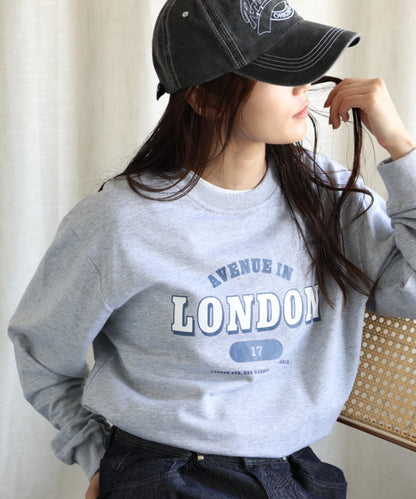 aimoha/カレッジロゴ長袖Tシャツ