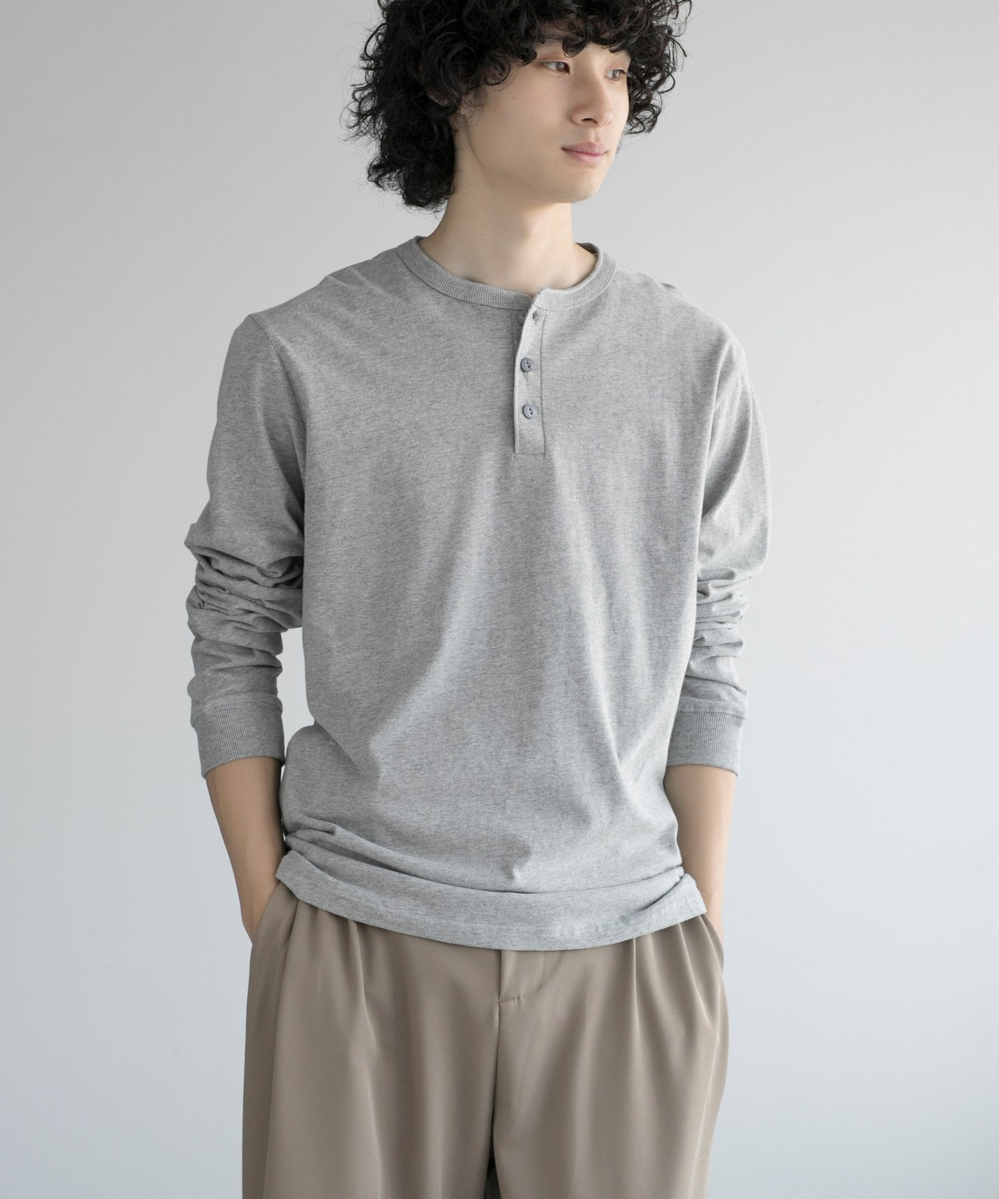 aimoha MEN/ CLASSIC HENLEY LONG SLEEVE