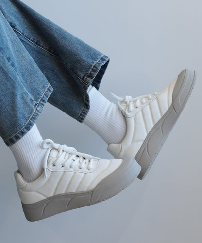 【shoes365】ステッチ飾り　厚底スニーカー
