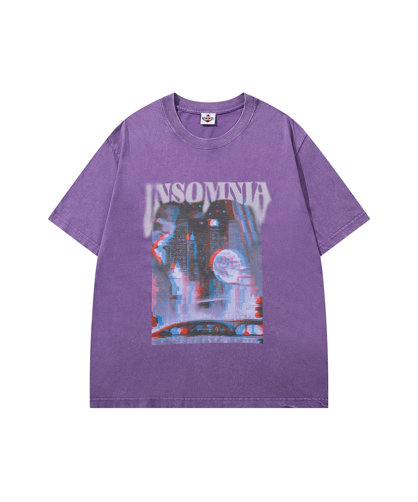 HOOK -original-　INSOMNIA　ウォッシュ加工ヴィンテージ風 ビッグTEE