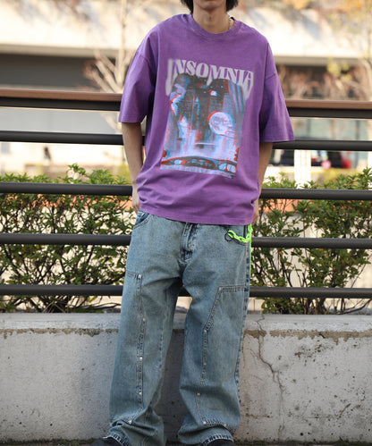 HOOK -original-　INSOMNIA　ウォッシュ加工ヴィンテージ風 ビッグTEE