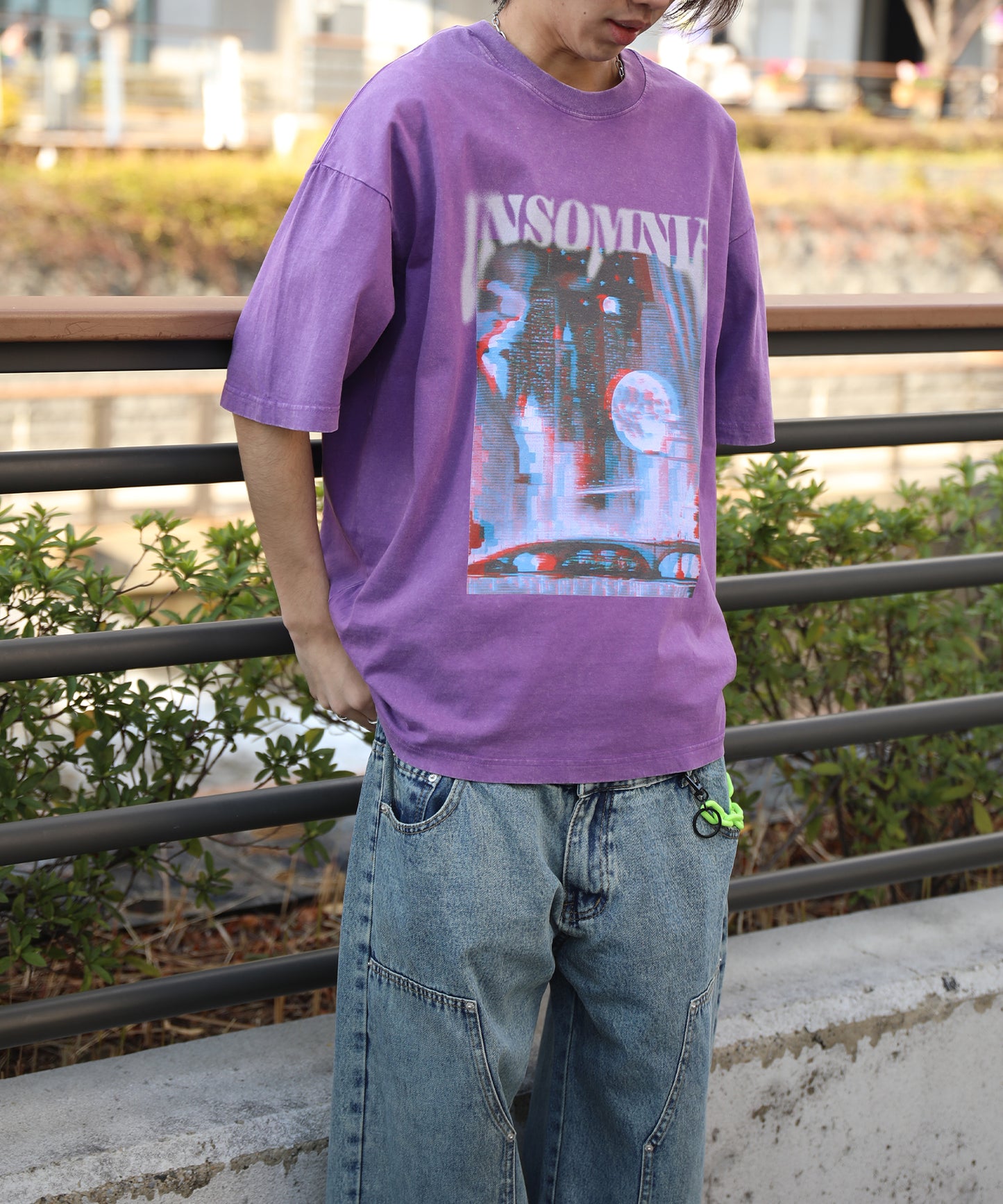 HOOK -original-　INSOMNIA　ウォッシュ加工ヴィンテージ風 ビッグTEE