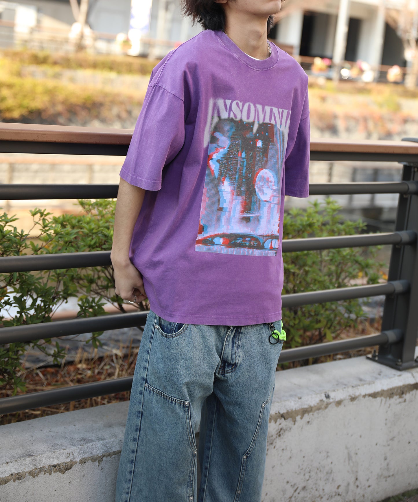 HOOK -original-　INSOMNIA　ウォッシュ加工ヴィンテージ風 ビッグTEE
