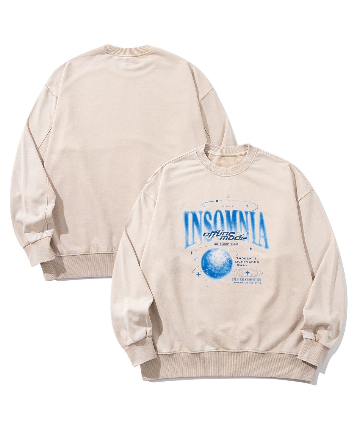 HOOK -original- INSOMINIA アソートスペースグラフィックオーバーサイズスウェット