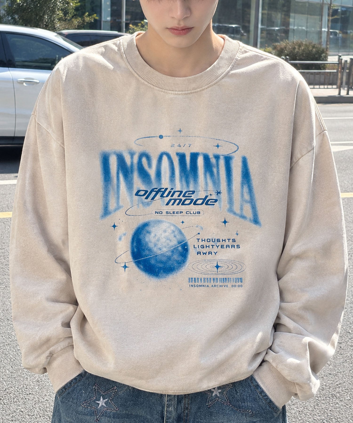 HOOK -original- INSOMNIA Assorted Space Graphic Oversized Sweatshirt