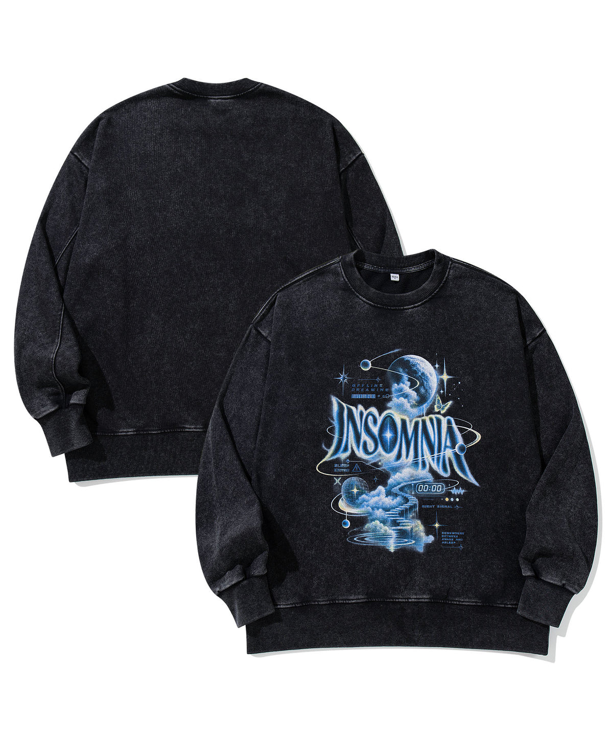 HOOK -original- INSOMINIA アソートスペースグラフィックオーバーサイズスウェット