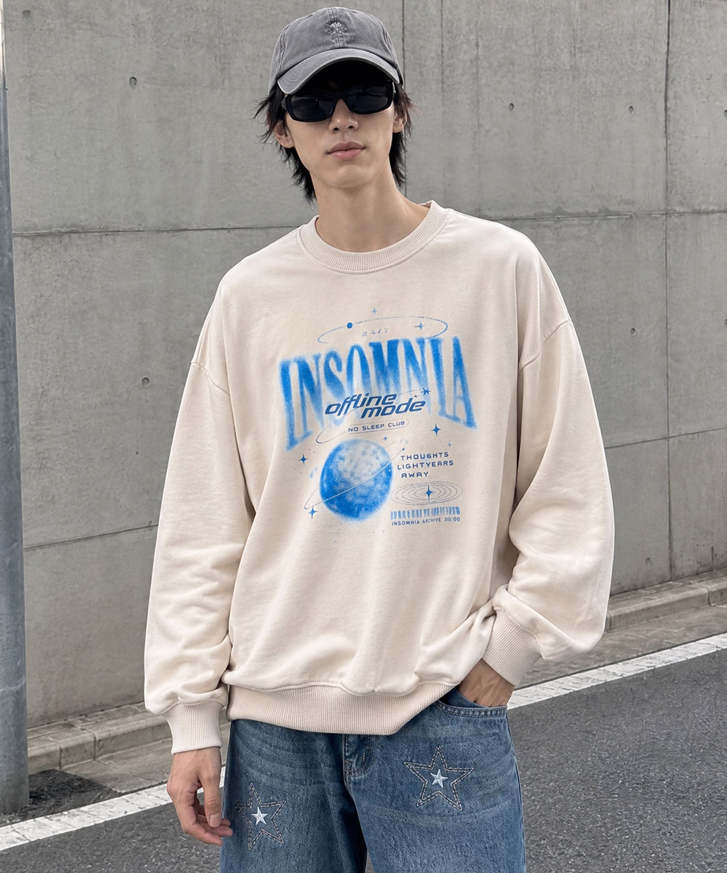 HOOK -original- INSOMNIA Assorted Space Graphic Oversized Sweatshirt