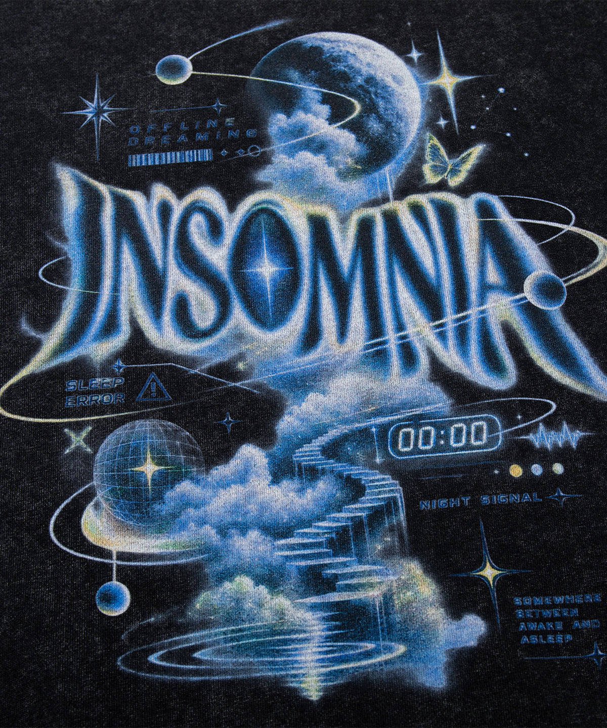 HOOK -original- INSOMINIA アソートスペースグラフィックオーバーサイズスウェット