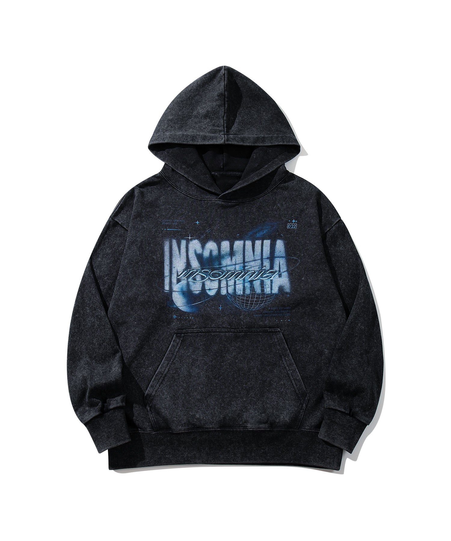 HOOK -original- INSOMNIA Space Graphic Vintage-Look Pullover Hoodie