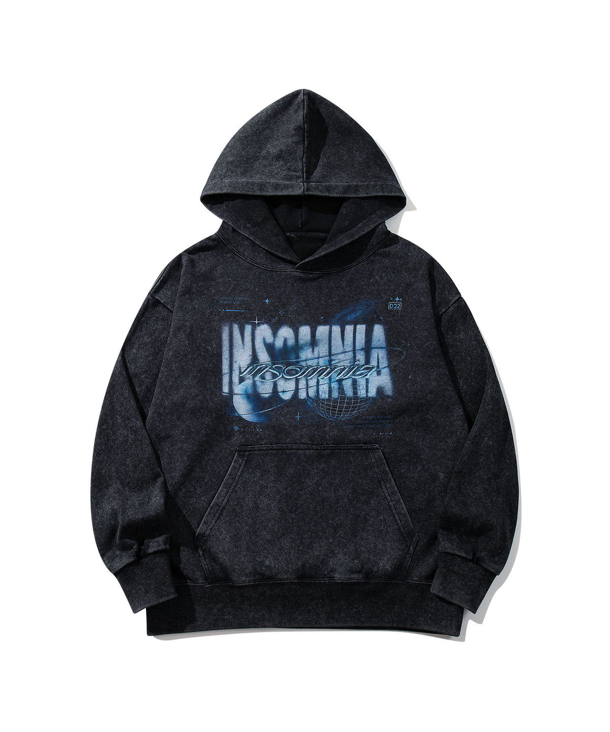 HOOK -original- INSOMINIA スペースグラフィックヴィンテージライクプルオーバーパーカー
