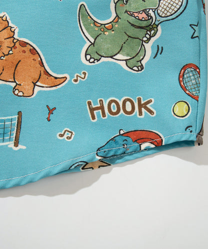 HOOK -original-　古着風総柄プリント長袖ポリシャツ