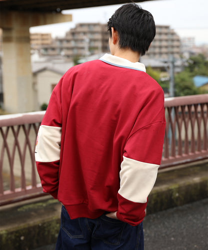 HOOK -original-　フードファイトプリントポロ襟スウェット「Don’t Fight!」