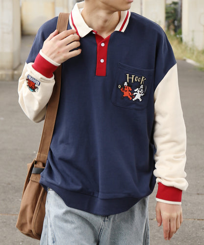 HOOK -original-　海賊わんちゃん刺繍ポロ襟スウェット