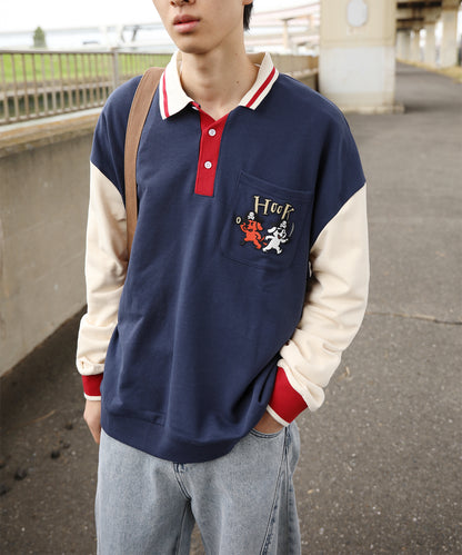 HOOK -original-　海賊わんちゃん刺繍ポロ襟スウェット