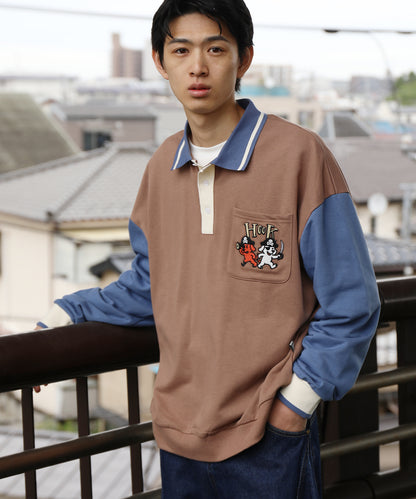 HOOK -original-　海賊わんちゃん刺繍ポロ襟スウェット