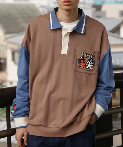 HOOK -original-　海賊わんちゃん刺繍ポロ襟スウェット