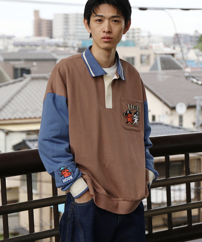 HOOK -original-　海賊わんちゃん刺繍ポロ襟スウェット