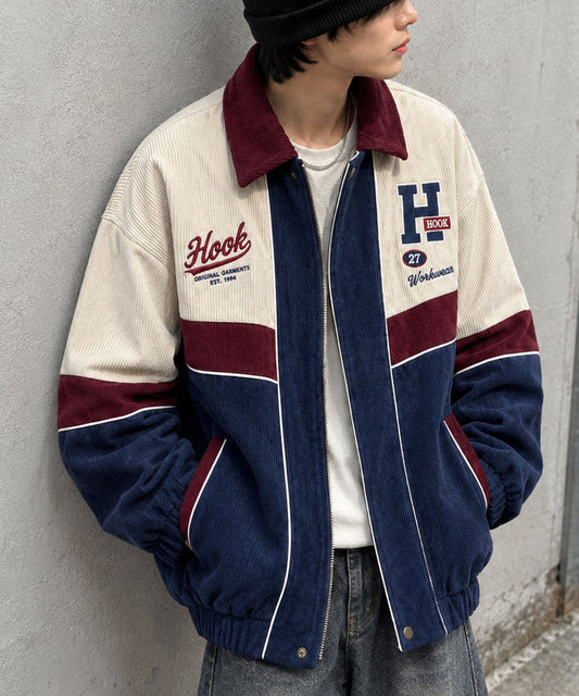 HOOK -original-　配色切替コーデュロイコーチジャケット