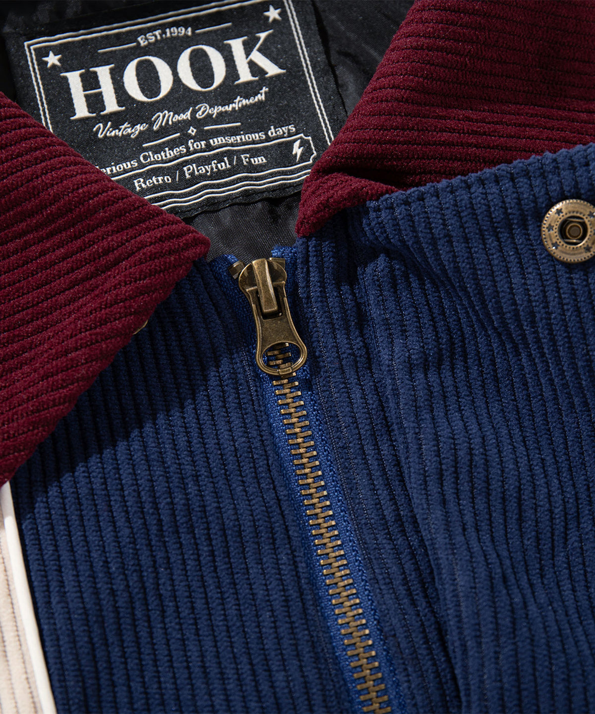 HOOK -original-　配色切替コーデュロイコーチジャケット