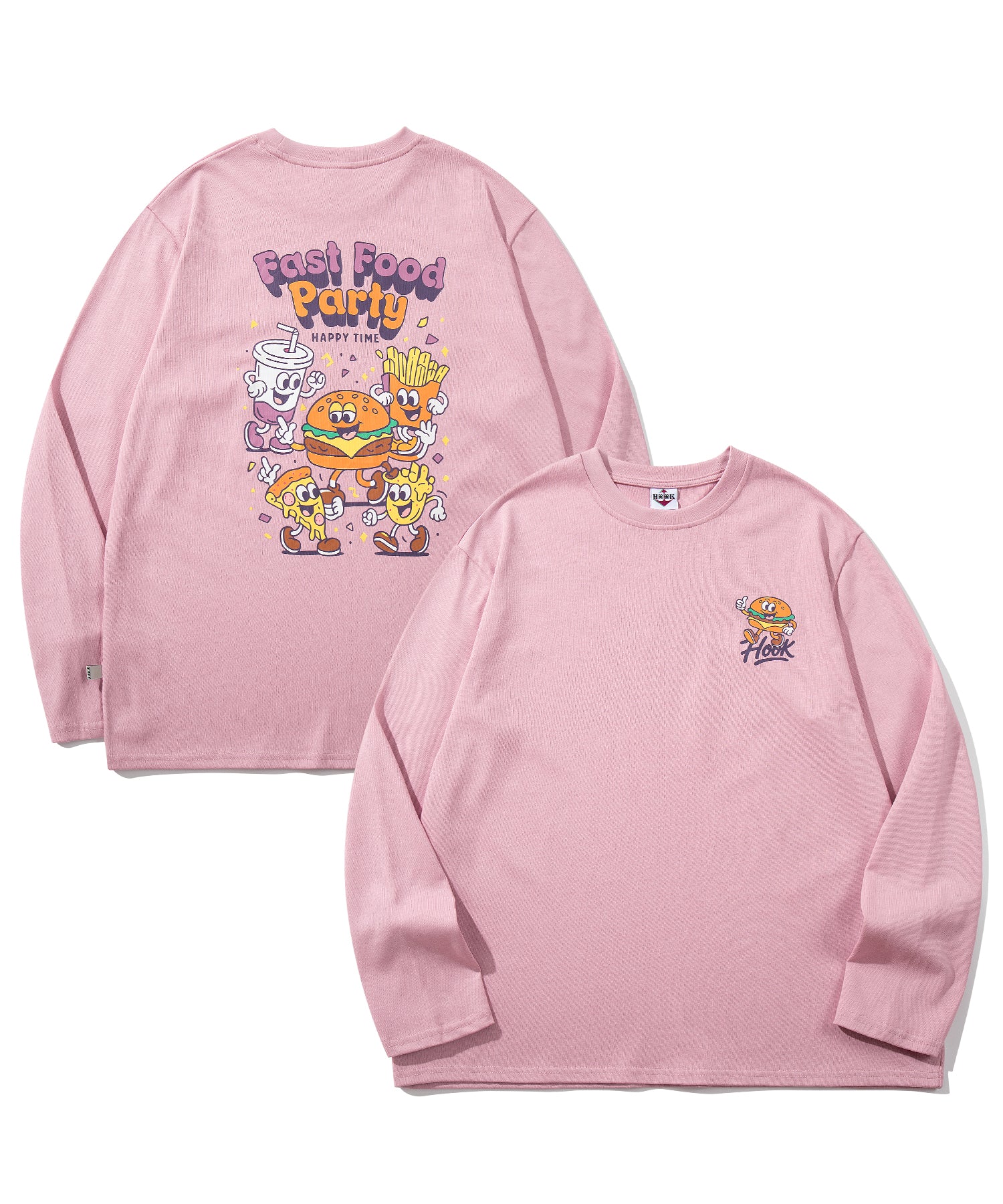 HOOK -original-　フードキャラクター グラフィックプリント ロングスリーブTシャツ