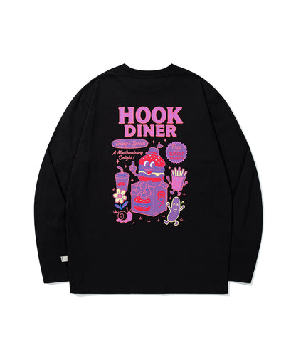 HOOK -original-　フードキャラクター グラフィックプリント ロングスリーブTシャツ