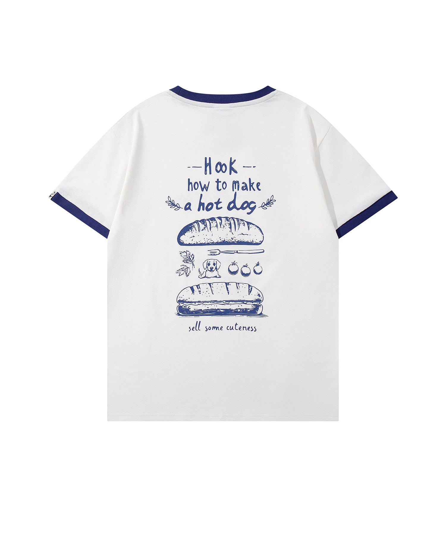 HOOK -original-　ヴィンテージ風『ホット ドッグ』プリントリンガーTEE