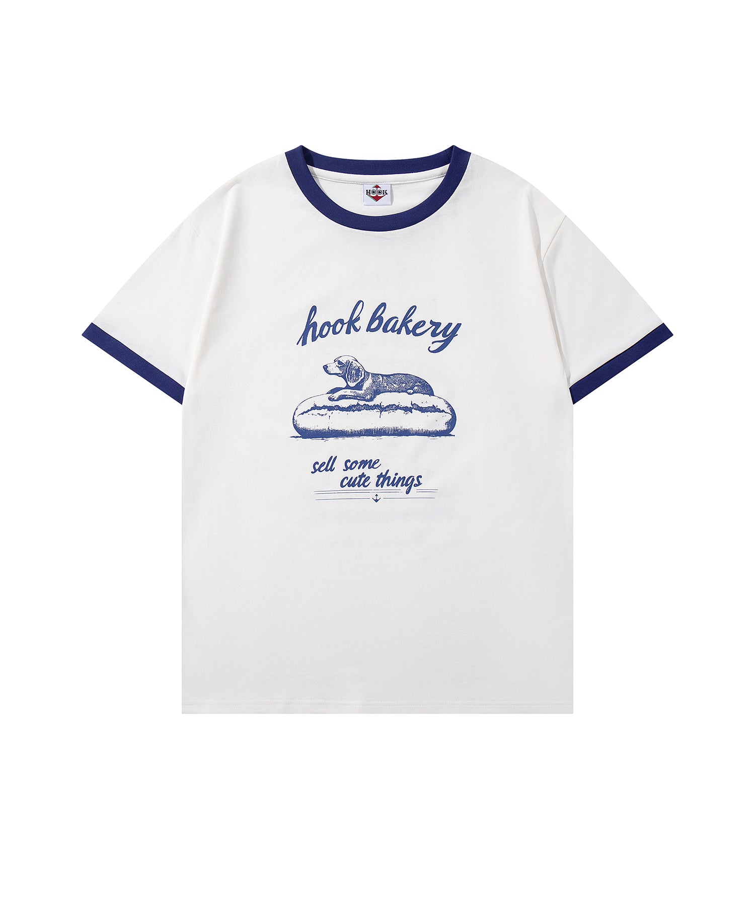 HOOK -original-　ヴィンテージ風『ホット ドッグ』プリントリンガーTEE