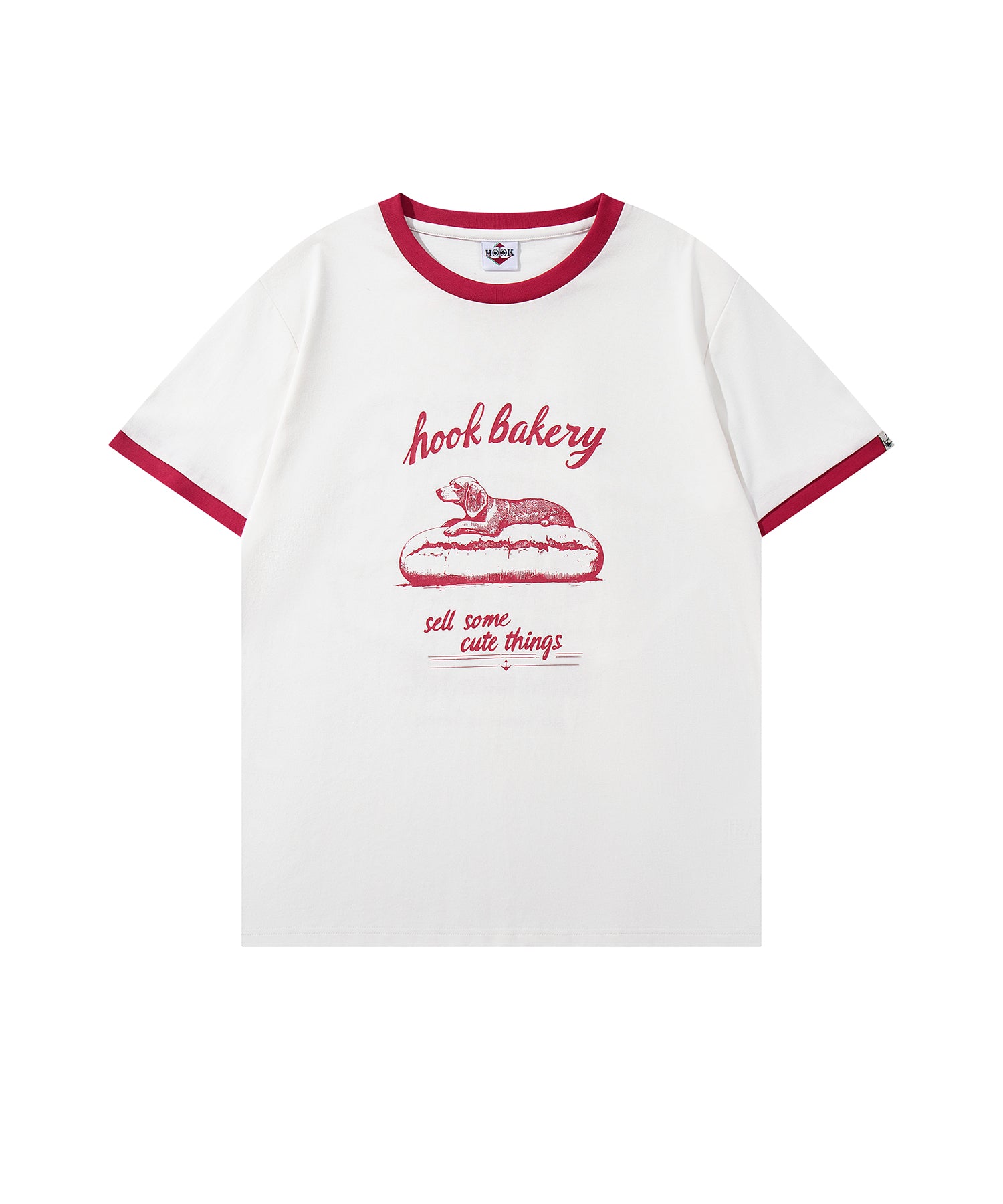HOOK -original-　ヴィンテージ風『ホット ドッグ』プリントリンガーTEE