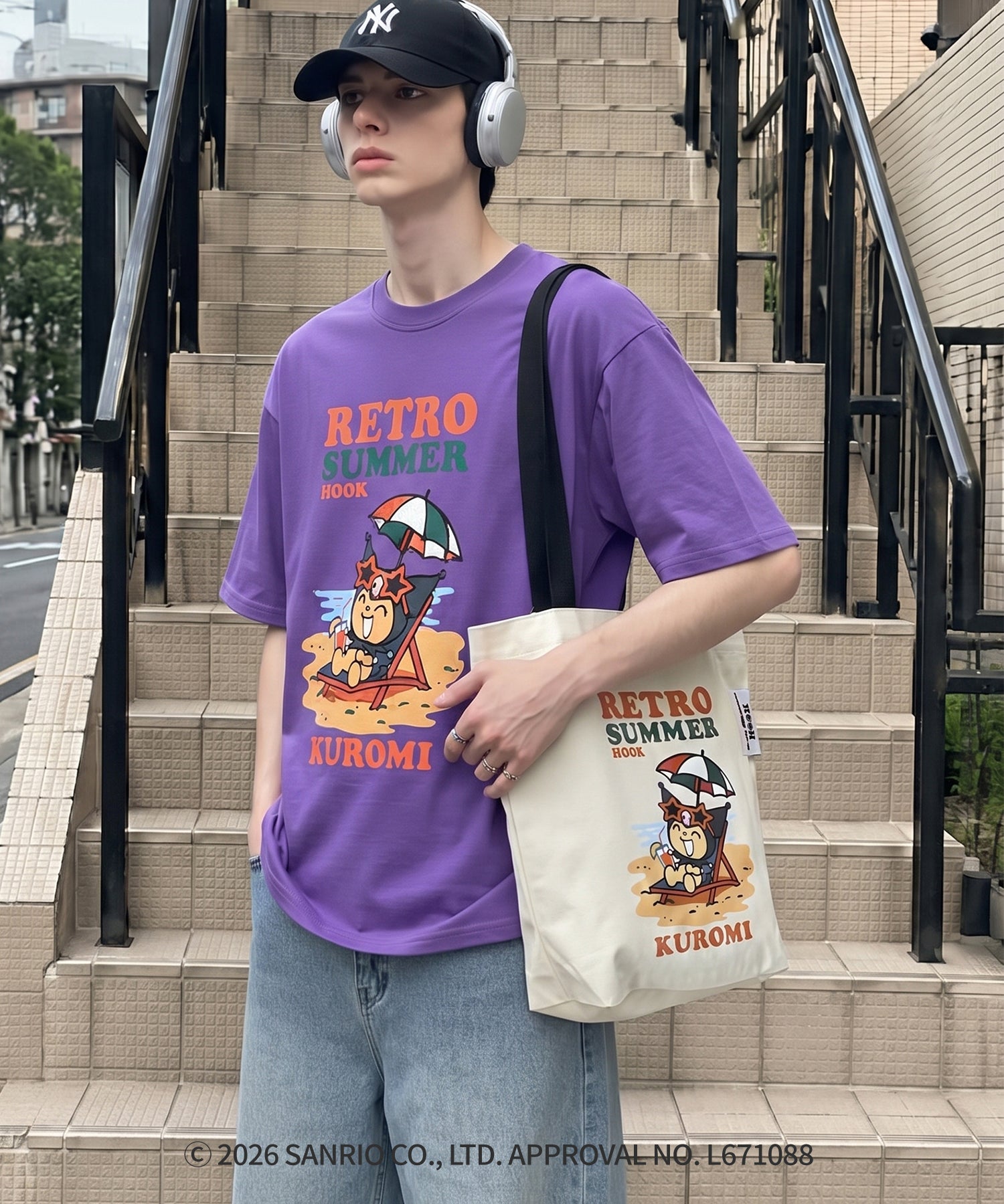 HOOK -original-　サンリオキャラクターズ コラボ プリントTシャツ